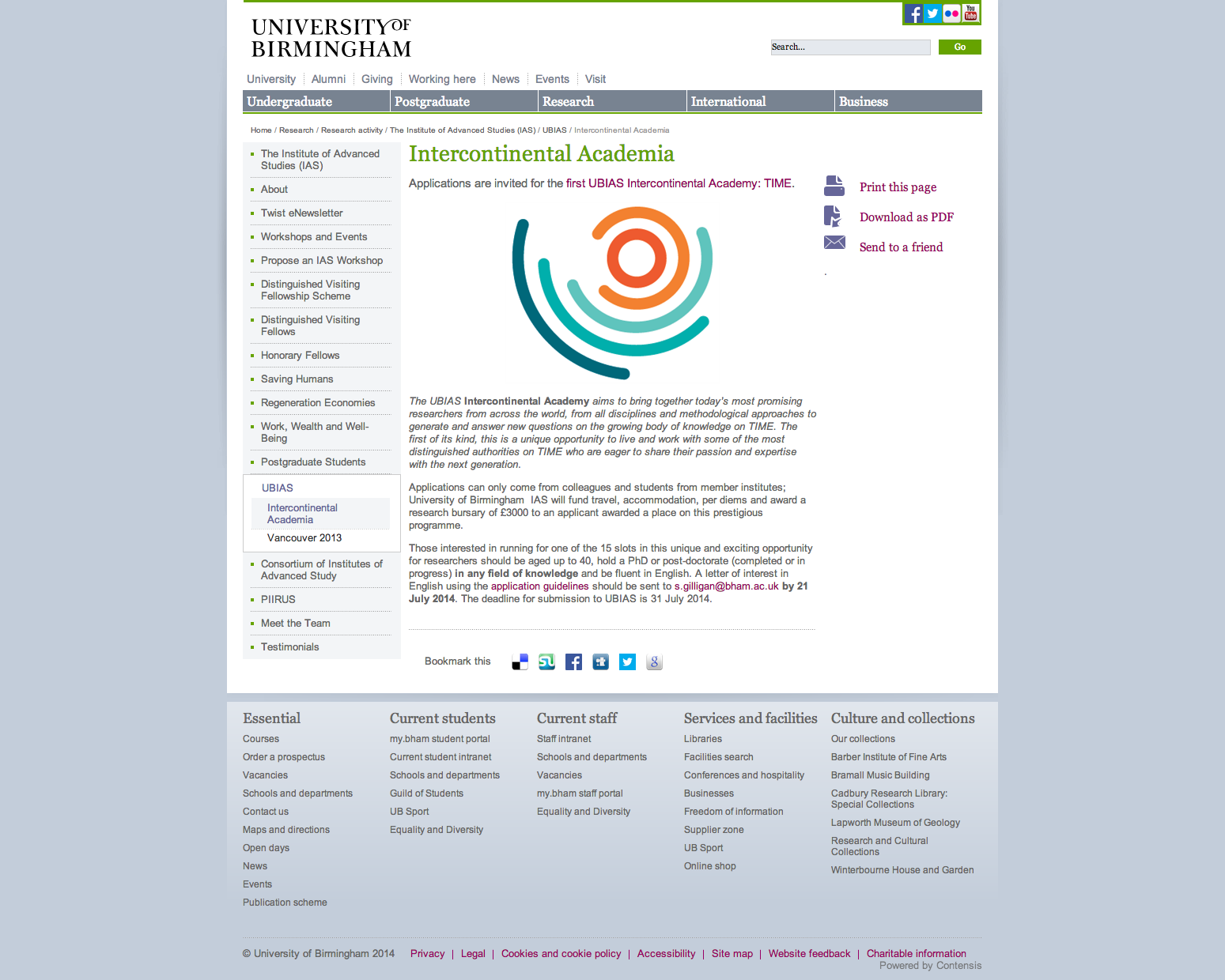 The Institute of Advanced Studies (IAS) - University of Birmingham